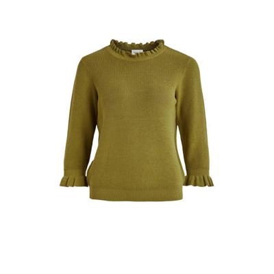 VILA trui VIOALIT van biologisch katoen groen