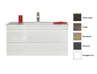 Sanicare Q7 badkamermeubel greeploos met 2 laden 100 cm truffel