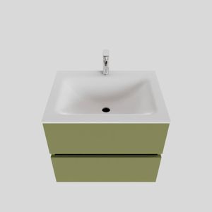 Badkamermeubel Solid Surface BWS Oslo 60x46 cm Mat Groen (met 1 kraangat)