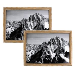 2x stuks schootkussens/laptrays Mont Blanc gebergte print 43 x 33 cm