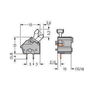 WAGO 256-601 Veerkrachtklemblok 2.50 mm² Aantal polen 1 Grijs 300 stuk(s)