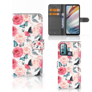 Motorola Moto G60 Hoesje Butterfly Roses