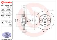 Remschijf BREMBO, Remschijftype: Massief, u.a. für Citroën, Peugeot, Opel - thumbnail