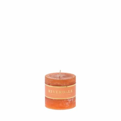 Riverdale Kaars Pillar burnt orange 7x7cm