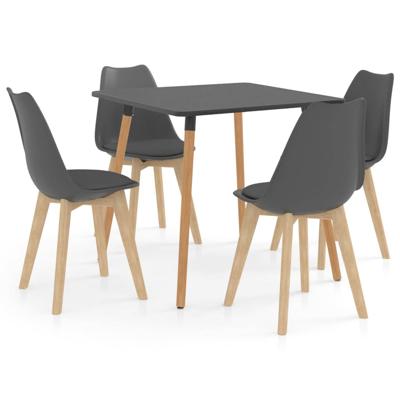 Vidaxl 5-delige Eethoek Grijs