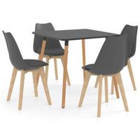 Vidaxl 5-delige Eethoek Grijs