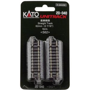 N Kato Unitrack 7078010 Rechte rails 62 mm 4 stuk(s)