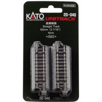 N Kato Unitrack 7078010 Rechte rails 62 mm 4 stuk(s) - thumbnail