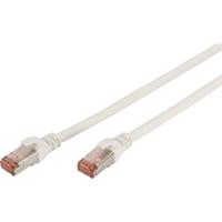 Digitus DK-1644-010/WH RJ45 Netwerkkabel, patchkabel CAT 6 S/FTP 1.00 m Wit Vlambestendig, Folie afscherming, Afscherming gevlochten, Afgeschermd, - thumbnail