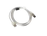 Lanberg CA-USBE-12CC-0018-TR USB 2.0 A-stekker naar USB A-bus extender met ferrietkern doorschijnend, 1,8 m helder
