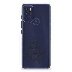 Motorola Moto G60s Siliconen hoesje met naam Heart Smile