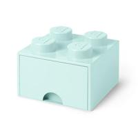 LEGO 4005 Brick 4 knoppen, 1 lade, stapelbare opbergdoos, 4,7 l, groen, plastic, Legion/Aqua Light Blue/Mint, 25 x 25 x 18 cm