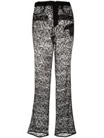 Saint Laurent pantalon droit en dentelle fleurie - Noir