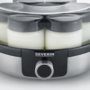 Severin 3521 Yoghurtmaker RVS (geborsteld), Zwart