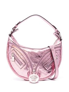 Versace petit sac porté épaule Repeat à effet métallisé - Rose