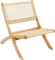 Kare Design klapstoel Copacabana, klapstoel rotan, bruine stoel met klapfunctie, modern gevlochten rotan, outdoor geschikte klapstoel, (H/B/D) 72,5 x 78 x 60 cm