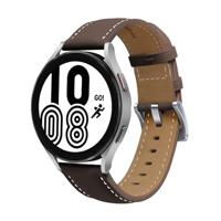 By Qubix - Compatible met Garmin Forerunner 55/245 / 645 - Premium Leather bandje - Donkerbruin - Compatible Garmin bandje - Bandbreedte: 20mm