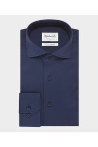 Michaelis Slim Fit Overhemd marine, Effen