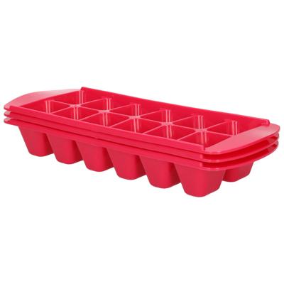 3x stuks IJsblokjes/ijsklontjes bakjes roze 29 x 11 cm - IJsblokjesvormen 3x stuks IJsblokjes/ijsklontjes bakjes roze 29 x 11 cm - IJsblokjesvormen