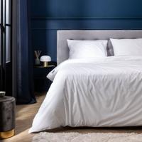 Presence Katoen  Plain Uni - Wit Dekbedovertrek Lits-jumeaux (240 x 200/220 cm + 2 kussenslopen) Dekbedovertrek