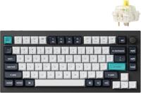 Keychron Q1 Max QMK/VIA Draadloos Mechanisch Toetsenbord, Volledig Metaal, Programmeerbare Toetsen, 2.4 GHz/Bluetooth/Draadloos Toetsenbord met Hot-Swappable, Carbon Black, Gateron Jupiter Banana