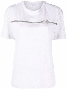 Brunello Cucinelli t-shirt à logo brodé - Gris