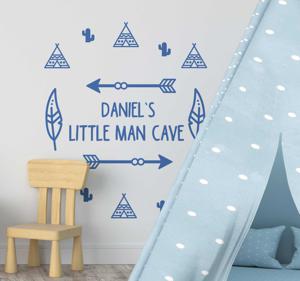 Deurstickers Little Man Cave tekst