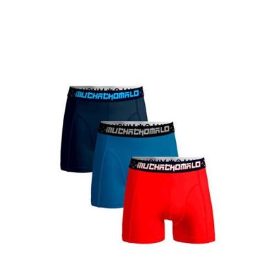Muchachomalo Junior boxershort Solid - set van 3 rood/blauw/donkerblauw Muchachomalo Junior boxershort Solid - set van 3 rood/blauw/donkerblauw