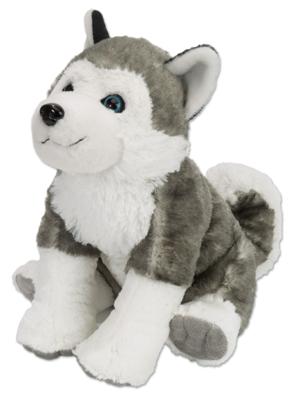Wild Republic knuffel husky junior 30 cm pluche wit/grijs Wild Republic knuffel husky junior 30 cm pluche wit/grijs