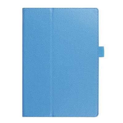 Shop4 - Lenovo Tab 4 10 Plus Hoes - Book Cover Lychee Licht Blauw Shop4 - Lenovo Tab 4 10 Plus Hoes - Book Cover Lychee Licht Blauw