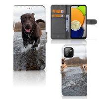 Samsung Galaxy A03 Telefoonhoesje met Pasjes Honden Labrador - thumbnail