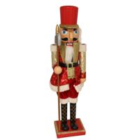 Notenkraker decoratie figuur/beeld - 78 cm - rood - kunststof - kerst - thumbnail