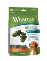 WHIMZEES By Wellness Krokodil, grootte L, 6 stuks, kauwsnacks voor tandverzorging, grote honden (18-27kg), natuurlijke tandverzorgingssnack, graanvrij, zonder toegevoegde suikers