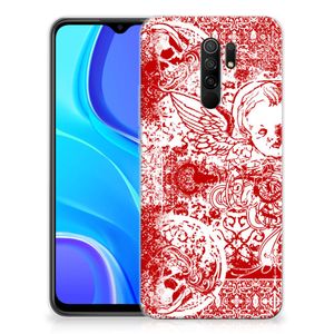 Silicone Back Case Xiaomi Redmi 9 Angel Skull Rood