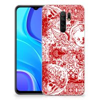 Silicone Back Case Xiaomi Redmi 9 Angel Skull Rood