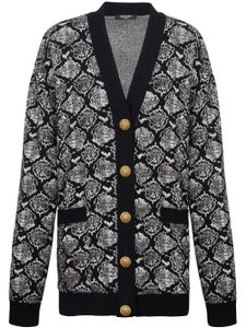 Balmain cardigan en maille jacquard - Noir