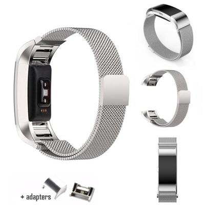 Milanese Horlogebandje geschikt voor de Fitbit Charge 2 | Magneetsluiting | Zilver