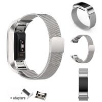 Milanese Horlogebandje geschikt voor de Fitbit Charge 2 | Magneetsluiting | Zilver