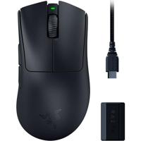 Razer DeathAdder V3 Pro draadloze gamingmuis + HyperPolling draadloze dongle: 63 g lichtgewicht - optische schakelaars Gen-3 - Focus Pro 30K optische sensor - 5 programmeerbare knoppen - 90 uur