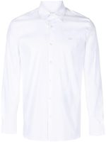 Lacoste logo-patch cotton blend shirt - WHITE