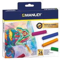 Manley Soft Pastels 24 stuks | zachte taarten in heldere kleuren | Ideaal voor kunstenaars en beginners | Taart van artistieke kwaliteit, eenvoudig te mengen en te schaduwen