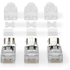 RJ45-Connector | RJ45 Pass Through | Stevig/Gesnoerd FTP CAT7 | Recht | Verguld | 10 Stuks | PVC | G