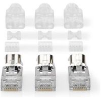 RJ45-Connector | RJ45 Pass Through | Stevig/Gesnoerd FTP CAT7 | Recht | Verguld | 10 Stuks | PVC | G - thumbnail