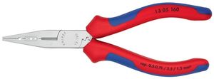 Knipex Bedradingstang | lengte 160 mm | 0,5-0,75 / 1,5 / 2,5 mm² | verchroomd meercomponenten mantels | 1 stuk - 13 05 160 - 13 05 160