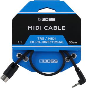 BOSS BMIDI-1-35 audio kabel 0,3 m 3.5mm TRS MIDI Zwart