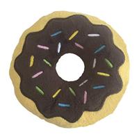 Gloria Pluche dier voor honden, maat 14 cm, chocolade-donut, hondenspeelgoed met knapperig geluid, zachte textuur, robuust materiaal, bruin