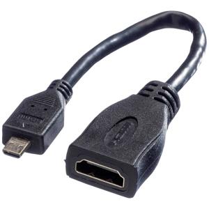 VALUE HDMI High Speed Kabel met Ethernet, HDMI F - Micro HDMI M, 0,15 m