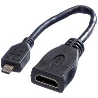 VALUE HDMI High Speed Kabel met Ethernet, HDMI F - Micro HDMI M, 0,15 m - thumbnail