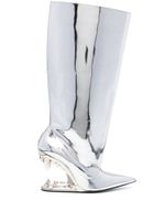 GCDS bottes Morso Mirror 110 mm en cuir - Argent - thumbnail