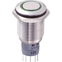 TRU Components 701907 LAS2GQF-11E/G/12V/S/P Vandalismusgeschützter Drucktaster 250 V/AC 3A 1 x Ein/